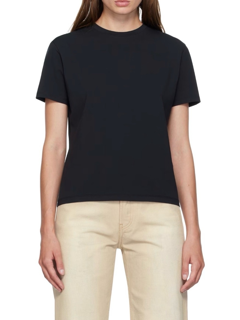ACNE STUDIOS Classic Black Crewneck Tee High Neck Size Small EUC